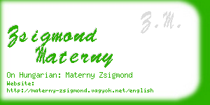 zsigmond materny business card